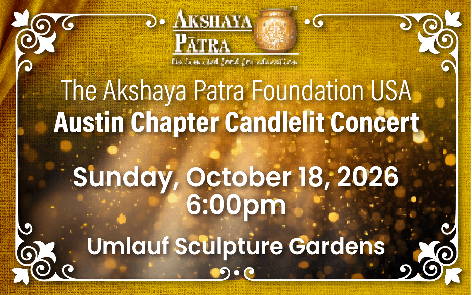 Akshaya Patra Foundation USA Austin Chapter Candlelit Concert